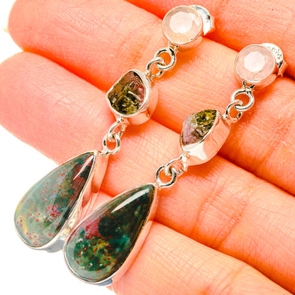 Bloodstone Earrings handcrafted by Ana Silver Co - EARR431335