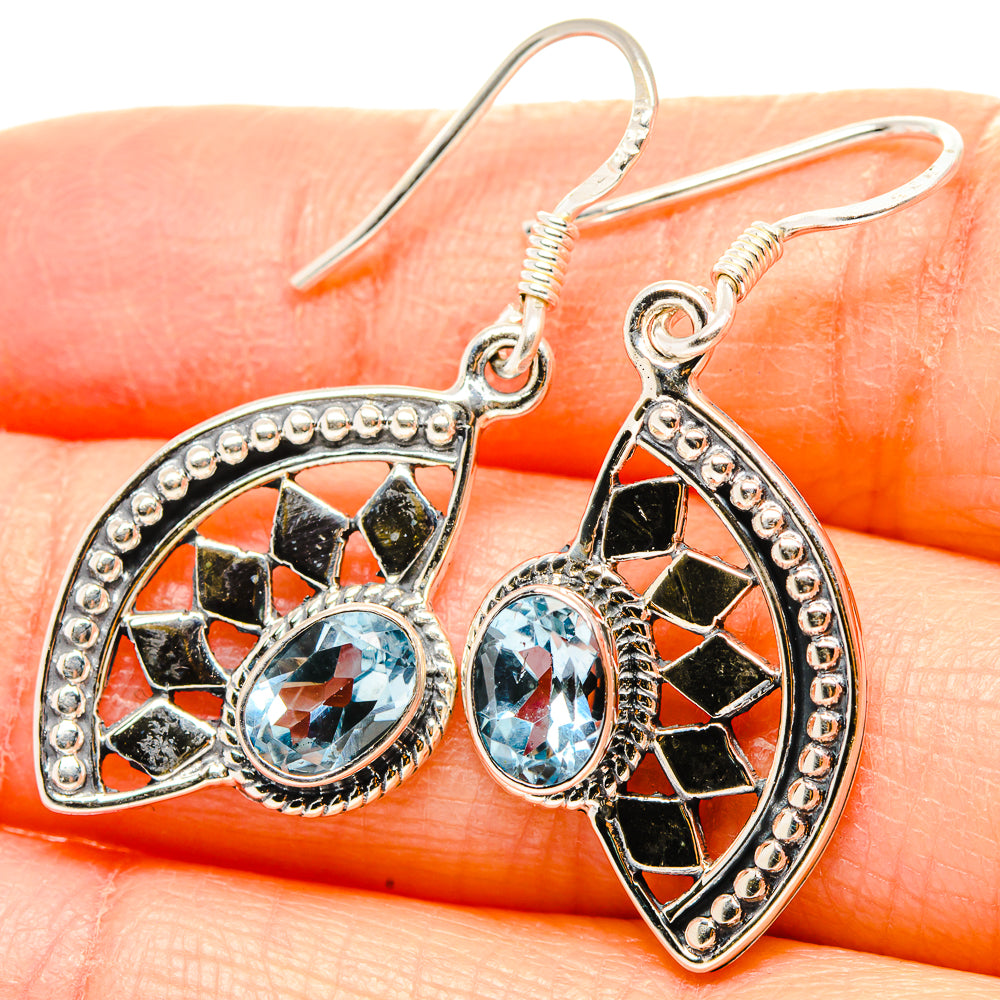 Blue Topaz Earrings handcrafted by Ana Silver Co - EARR431345