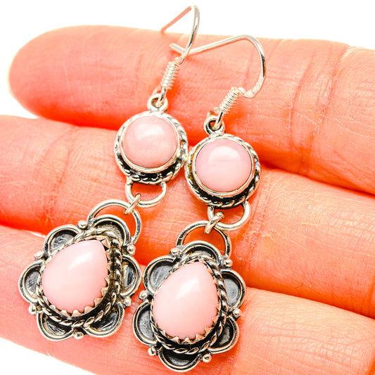 Pink Opal Earrings handcrafted by Ana Silver Co - EARR431372