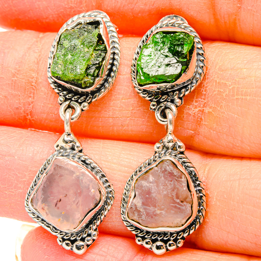 Rose Quartz Earrings handcrafted by Ana Silver Co - EARR431387