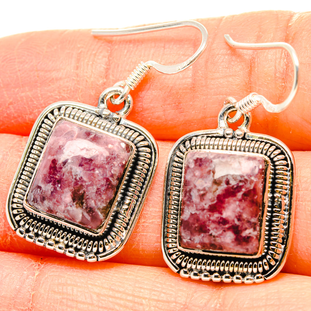 Lepidolite Earrings handcrafted by Ana Silver Co - EARR431396