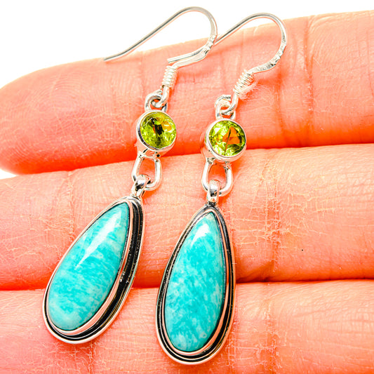 Amazonite Earrings handcrafted by Ana Silver Co - EARR431398