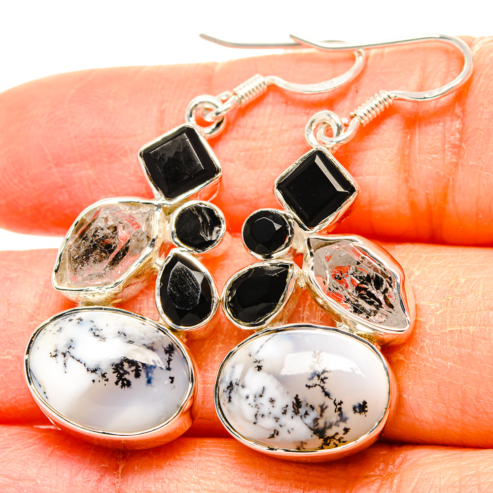 Dendritic Opal Earrings handcrafted by Ana Silver Co - EARR431409