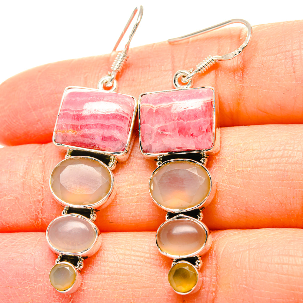 Rhodochrosite Earrings handcrafted by Ana Silver Co - EARR431415