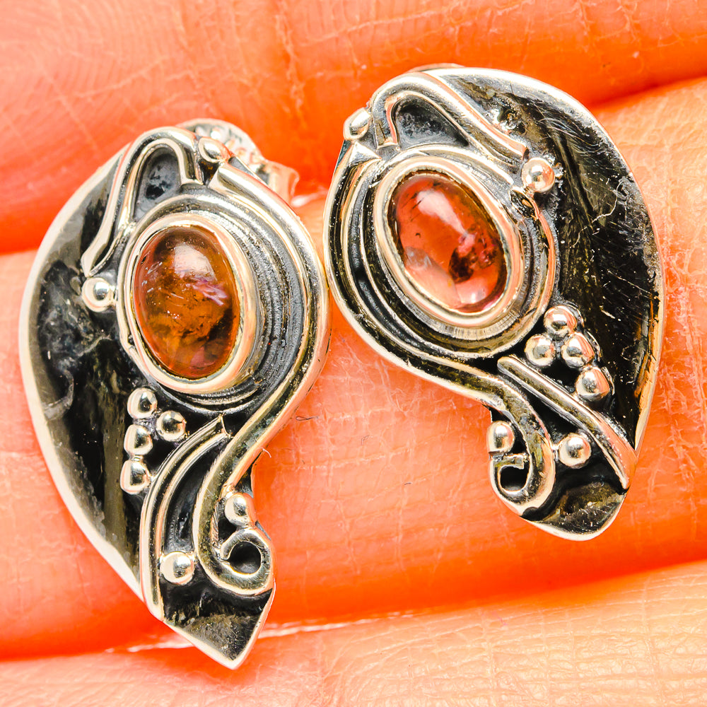 Pink Tourmaline Earrings handcrafted by Ana Silver Co - EARR431418