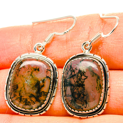 Green Moss Agate Earrings handcrafted by Ana Silver Co - EARR431428