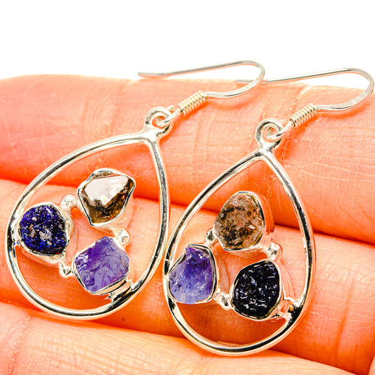 Tanzanite, Herkimer Diamond Earrings handcrafted by Ana Silver Co - EARR431429