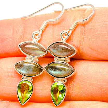 Labradorite, Peridot Earrings handcrafted by Ana Silver Co - EARR431435