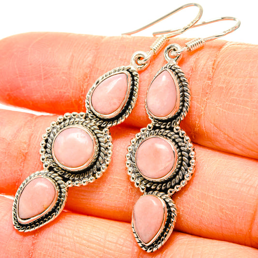 Pink Opal Earrings handcrafted by Ana Silver Co - EARR431452