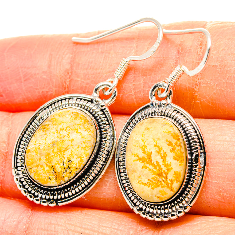 Germany Psilomelane Dendrite Earrings handcrafted by Ana Silver Co - EARR431453