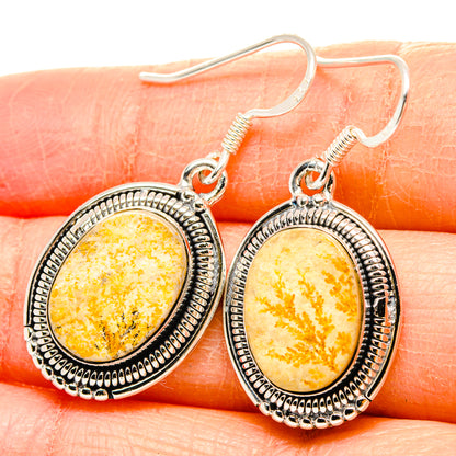 Germany Psilomelane Dendrite Earrings handcrafted by Ana Silver Co - EARR431453