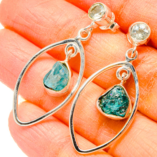 Apatite, Blue Topaz Earrings handcrafted by Ana Silver Co - EARR431458