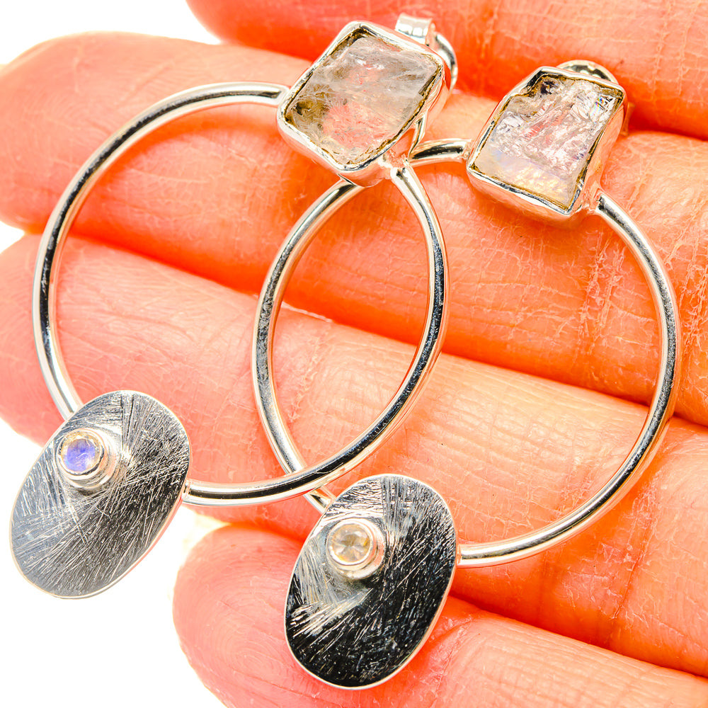 Rainbow Moonstone Earrings handcrafted by Ana Silver Co - EARR431459