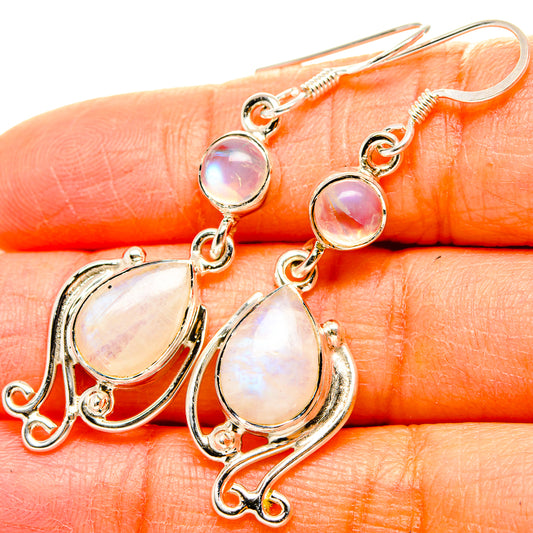 Rainbow Moonstone Earrings handcrafted by Ana Silver Co - EARR431522