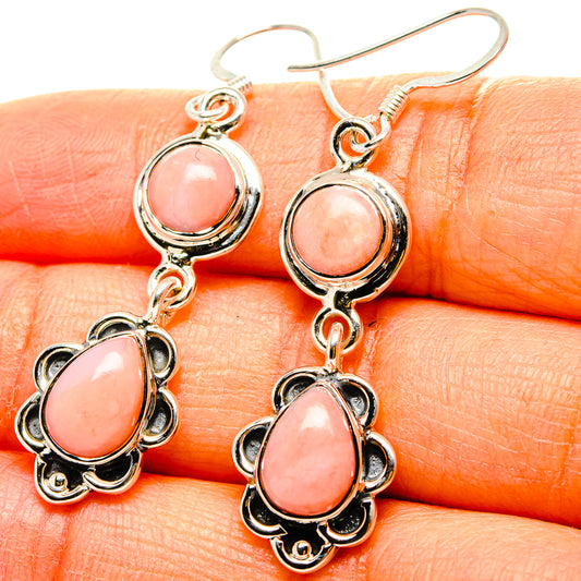 Pink Opal Earrings handcrafted by Ana Silver Co - EARR431523