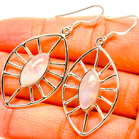 Rainbow Moonstone Earrings handcrafted by Ana Silver Co - EARR431524