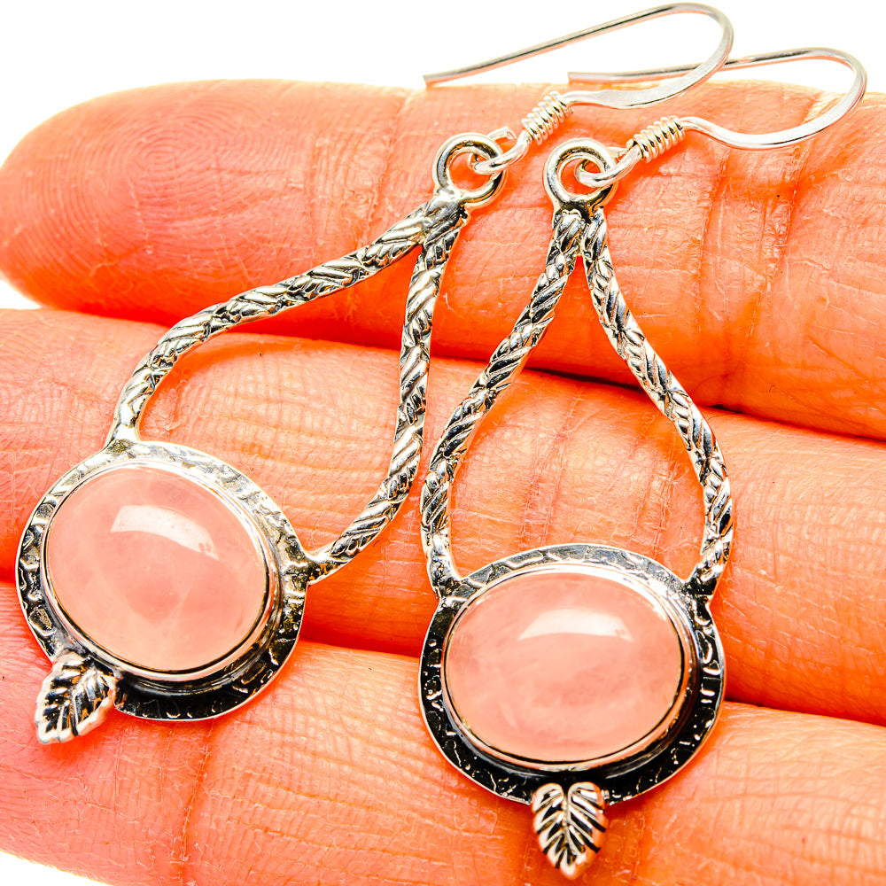 Rose Quartz Earrings handcrafted by Ana Silver Co - EARR431538