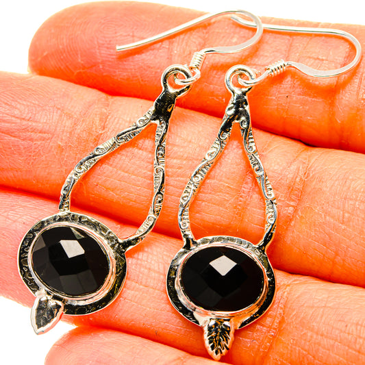 Black Onyx Earrings handcrafted by Ana Silver Co - EARR431539