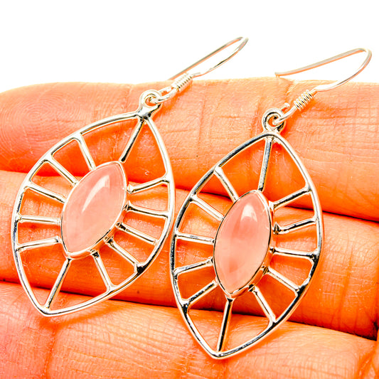 Rose Quartz Earrings handcrafted by Ana Silver Co - EARR431543