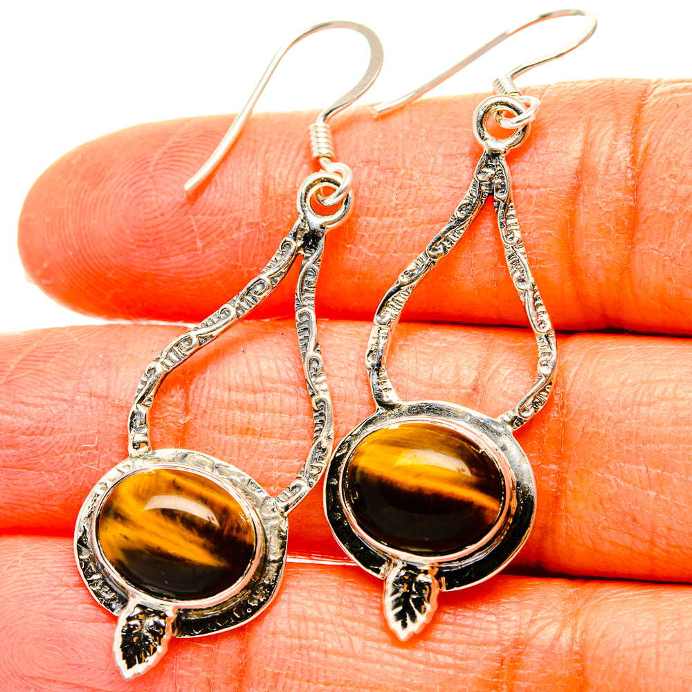 Tiger Eye Earrings handcrafted by Ana Silver Co - EARR431551