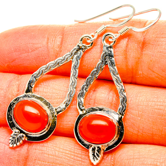 Carnelian Earrings handcrafted by Ana Silver Co - EARR431552