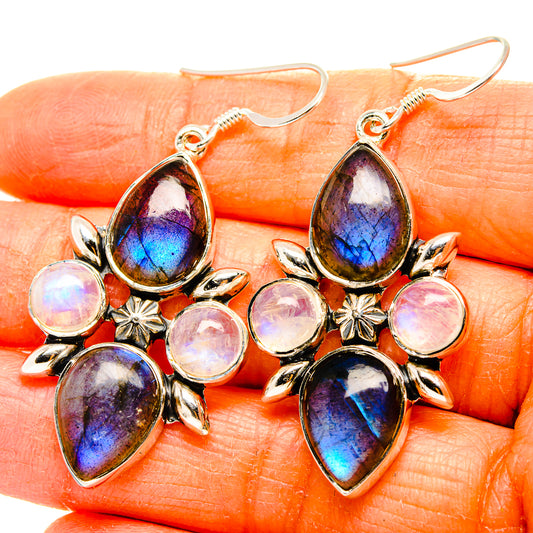 Labradorite, Rainbow Moonstone Earrings handcrafted by Ana Silver Co - EARR431561