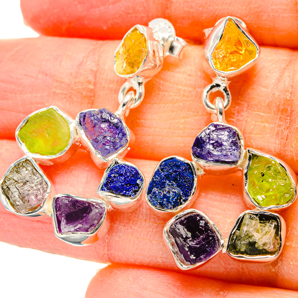 Multi-stone Earrings handcrafted by Ana Silver Co - EARR431574