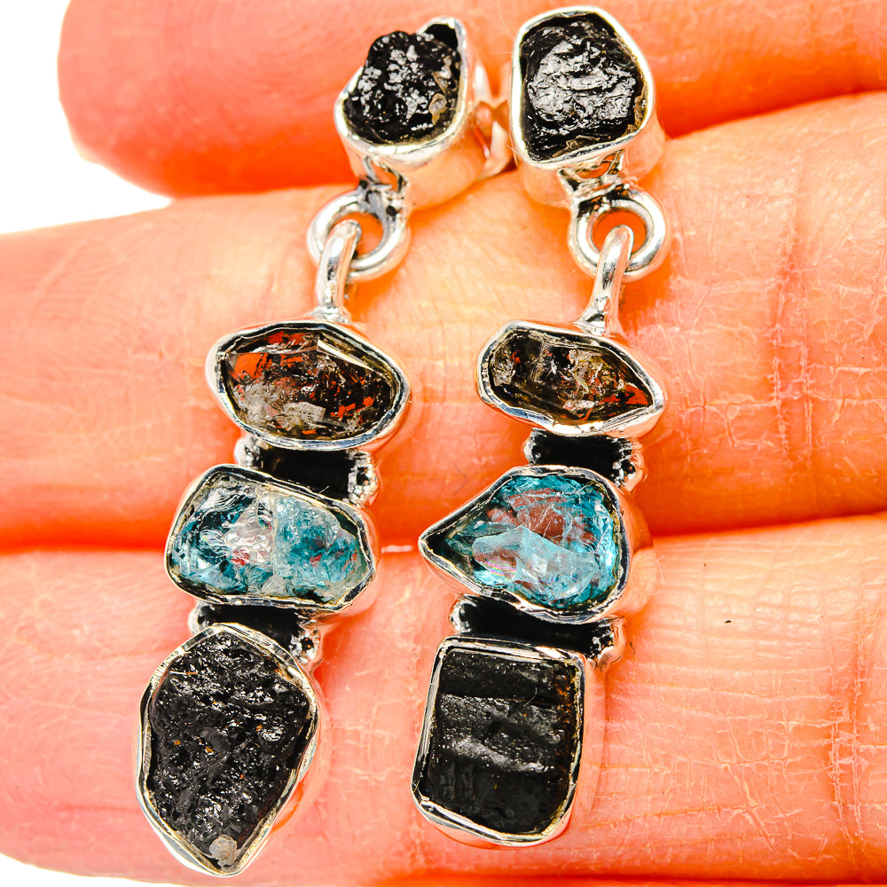 Black Tourmaline Earrings handcrafted by Ana Silver Co - EARR431575
