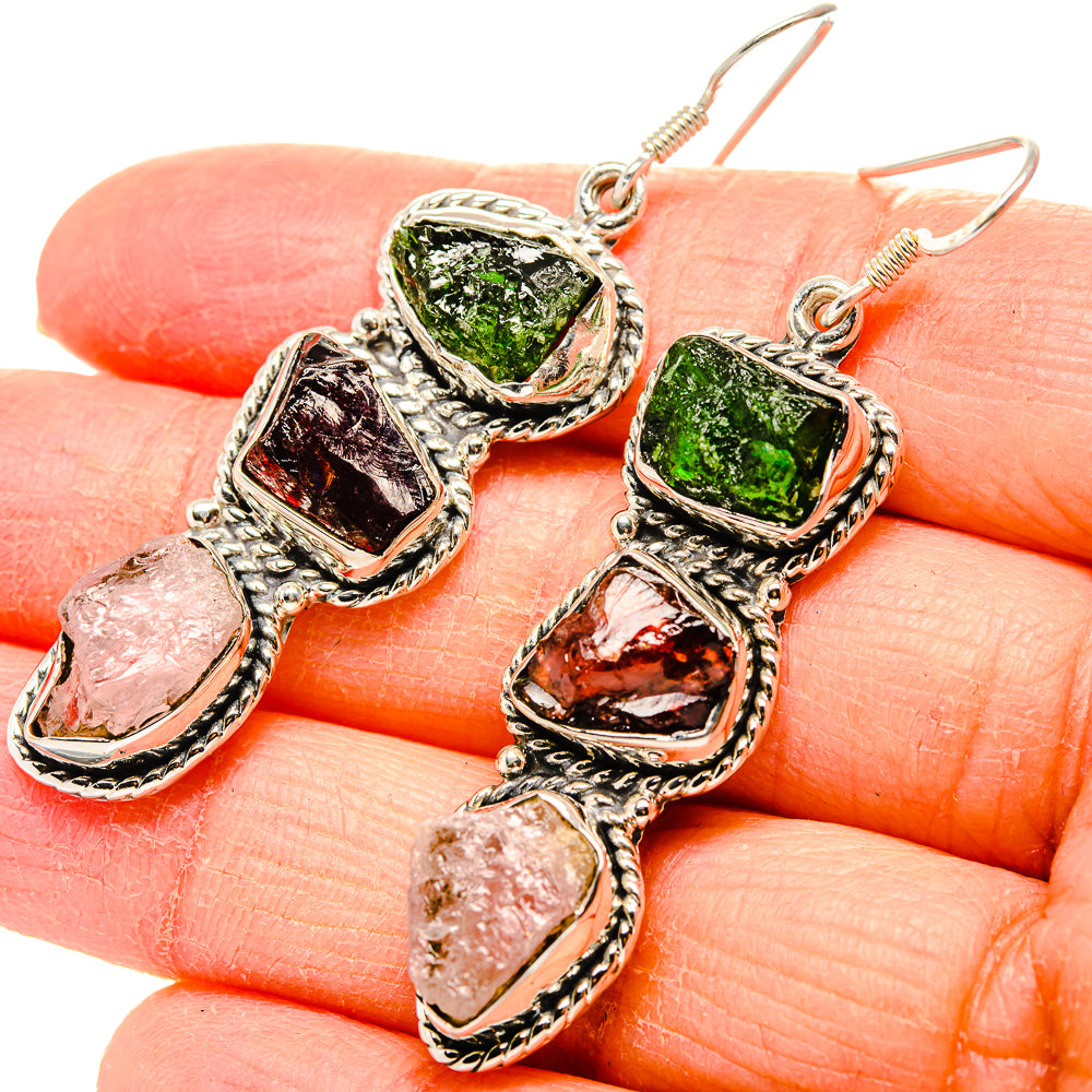 Chrome Diopside Earrings handcrafted by Ana Silver Co - EARR431581