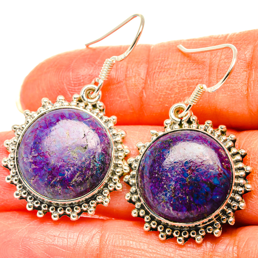 Purple Turquoise Earrings handcrafted by Ana Silver Co - EARR428545