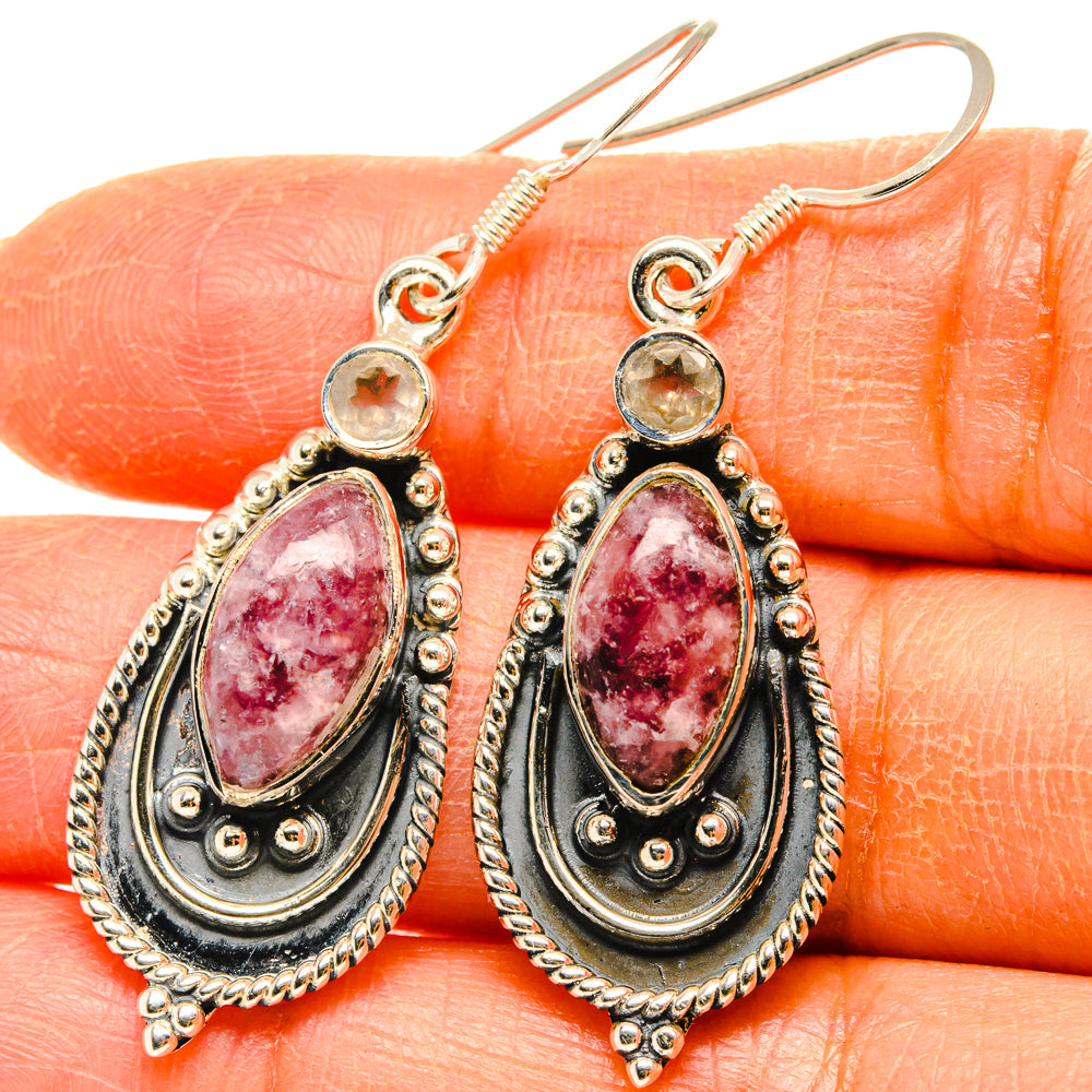 925 sterling silver teardrop gemstone earrings with fishhook earwires and ornate frames