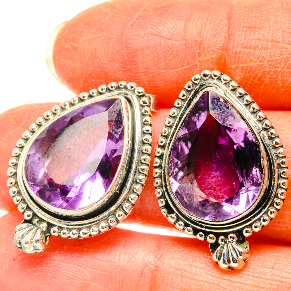 Amethyst Earrings handcrafted by Ana Silver Co - EARR428575