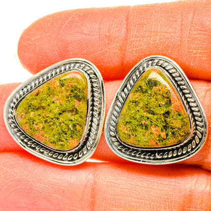 Unakite Earrings handcrafted by Ana Silver Co - EARR428580