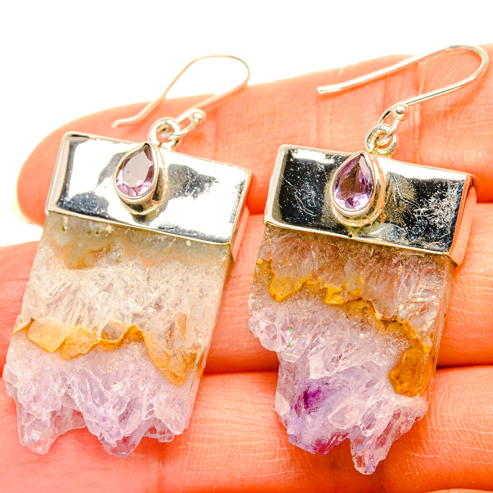 Amethyst Stalactite, Amethyst Earrings handcrafted by Ana Silver Co - EARR428583