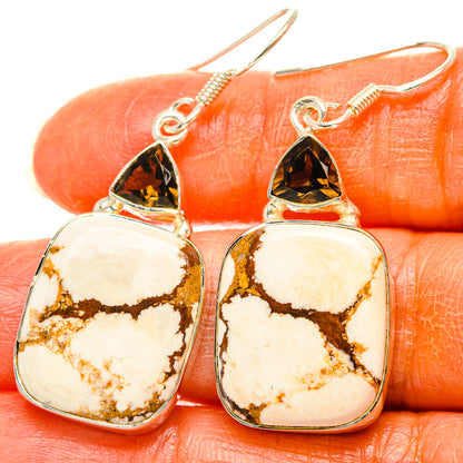 Wild Horse Jasper, Smoky Quartz Earrings handcrafted by Ana Silver Co - EARR428591