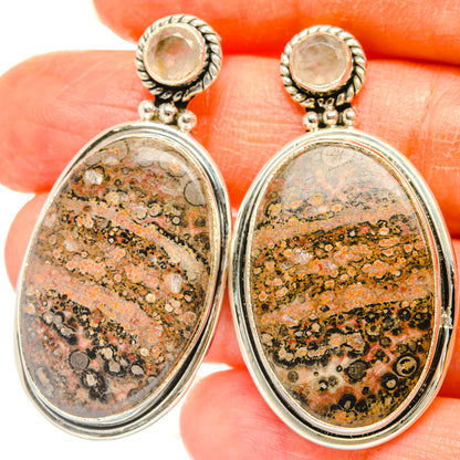 Poppy Jasper, Rose Quartz Earrings handcrafted by Ana Silver Co - EARR428592
