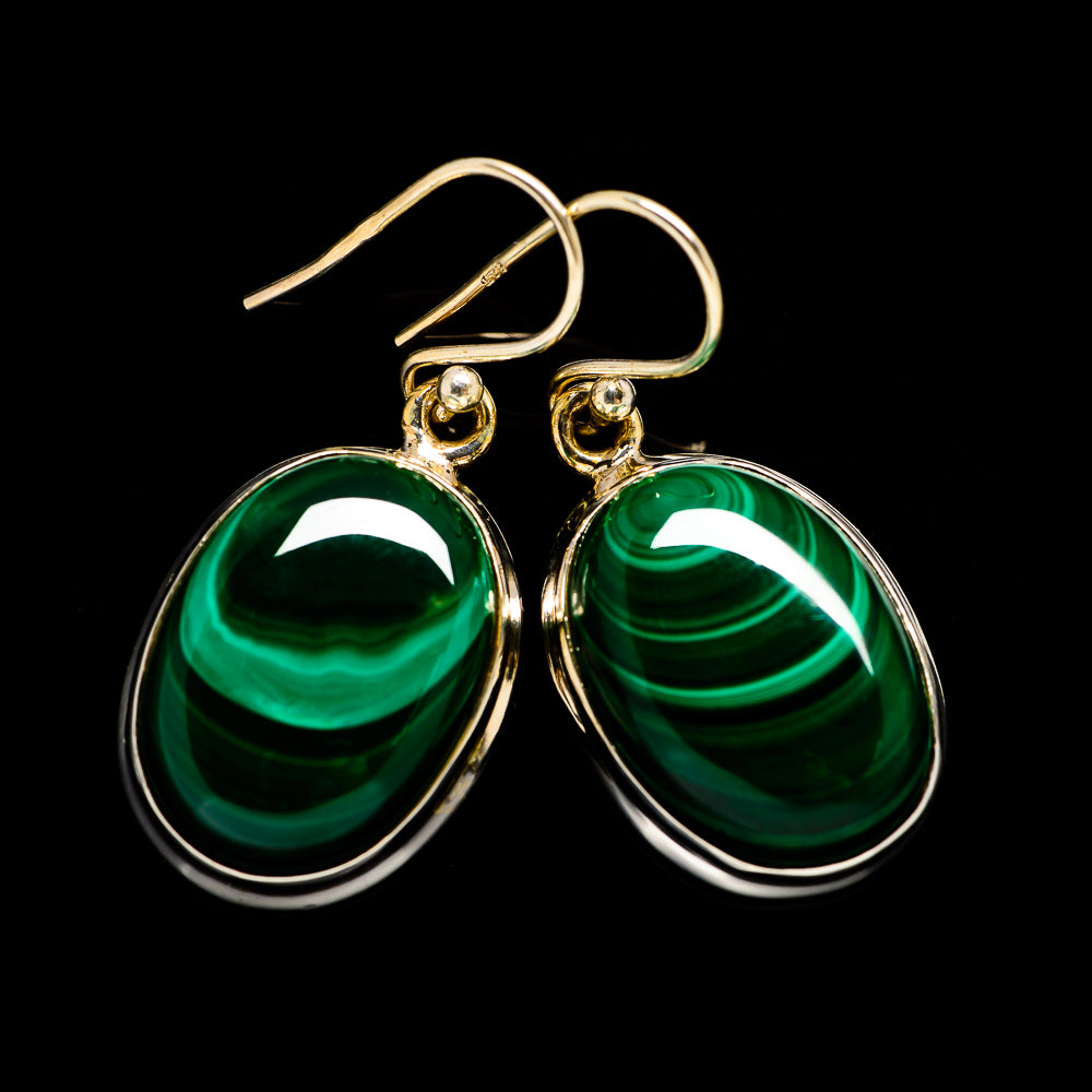 Malachite Earrings handcrafted by Ana Silver Co - EARR402793