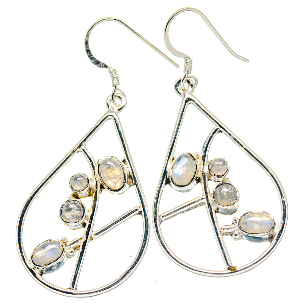 Rainbow Moonstone Earrings handcrafted by Ana Silver Co - EARR423569