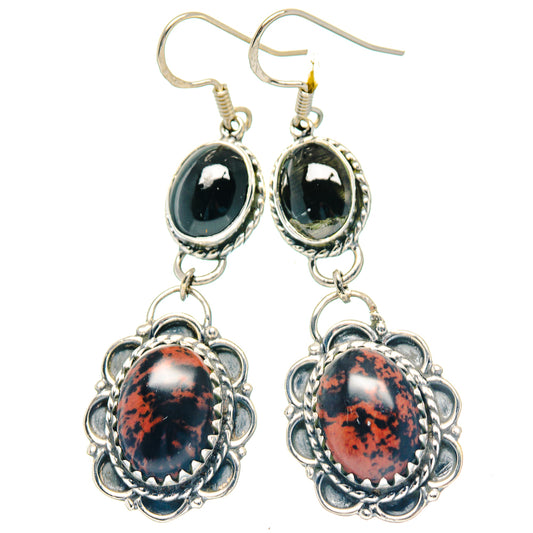 Mahogany Obsidian Earrings handcrafted by Ana Silver Co - EARR423570