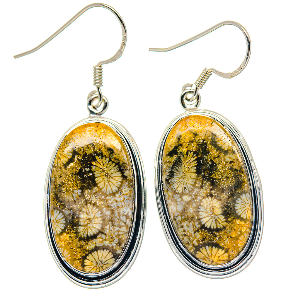Fossil Coral Earrings handcrafted by Ana Silver Co - EARR423575