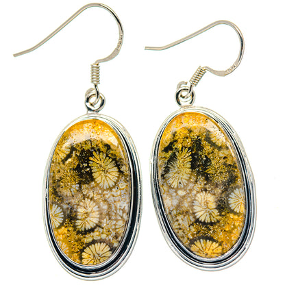 Fossil Coral Earrings handcrafted by Ana Silver Co - EARR423575