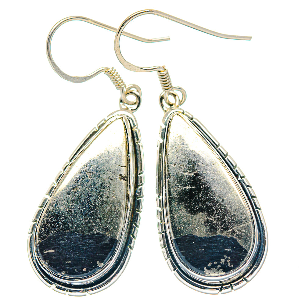 Pyrite Agate Earrings handcrafted by Ana Silver Co - EARR423595