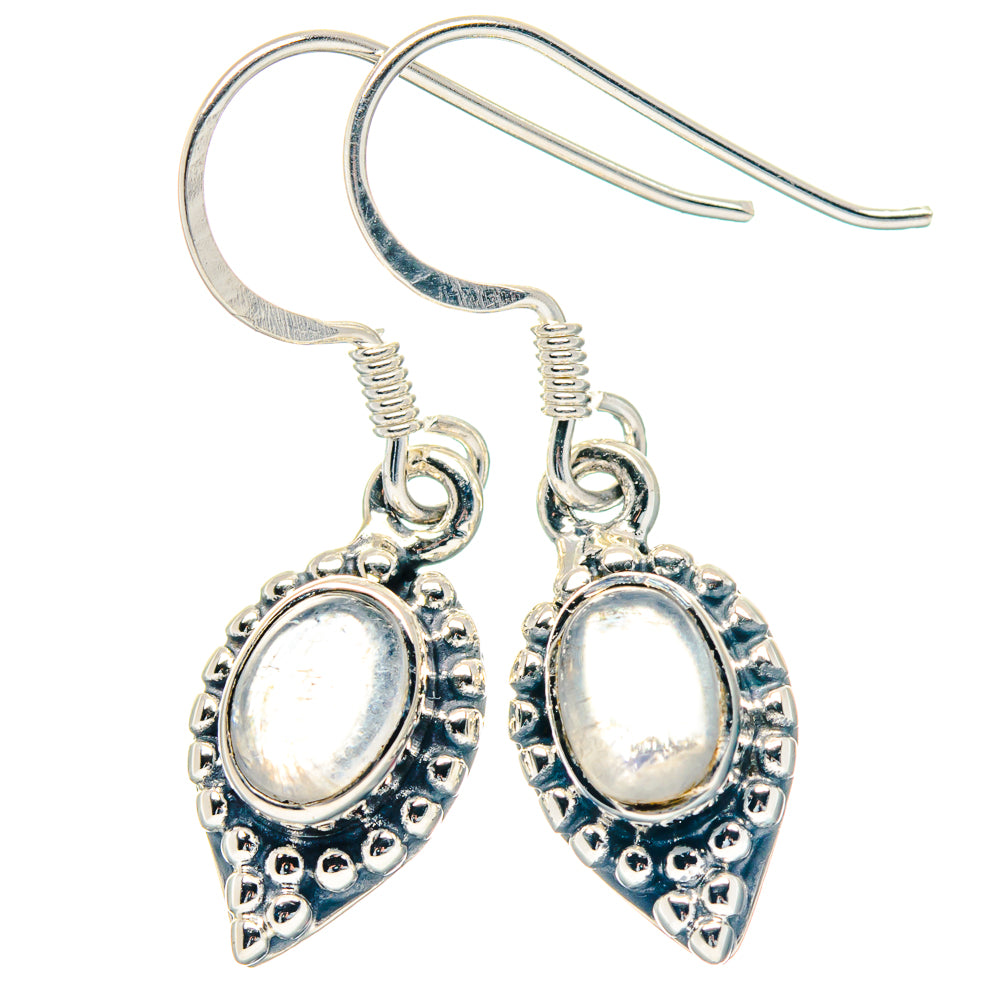 Rainbow Moonstone Earrings handcrafted by Ana Silver Co - EARR423597