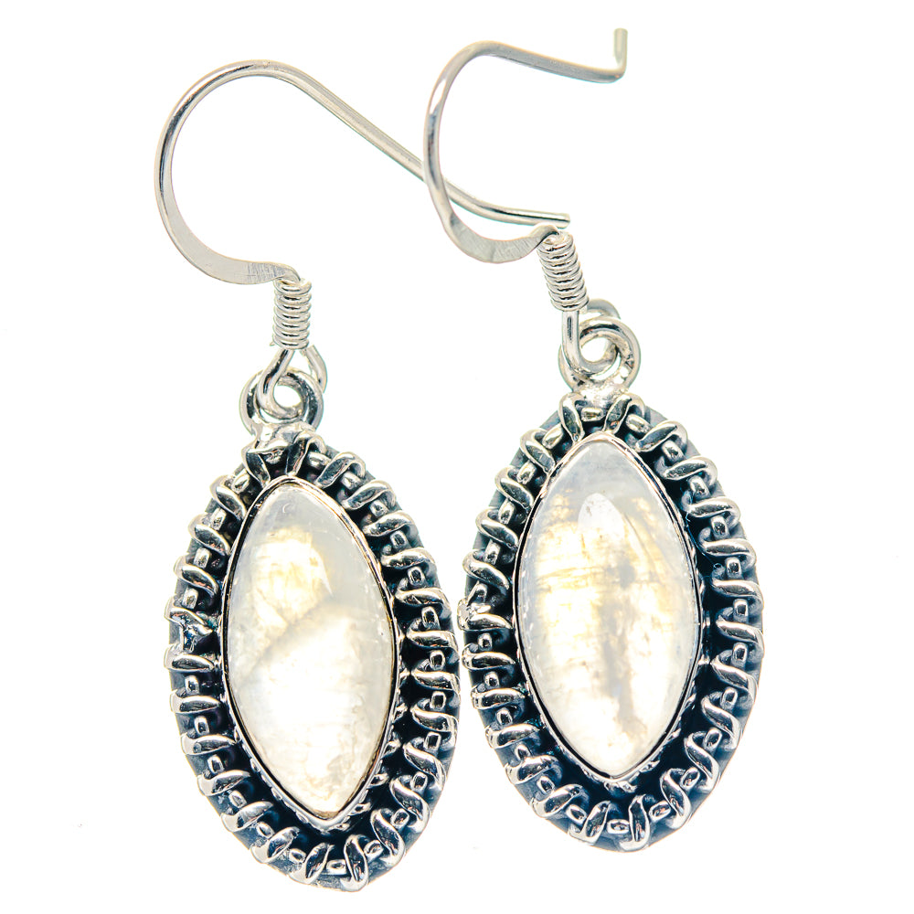 Rainbow Moonstone Earrings handcrafted by Ana Silver Co - EARR423607