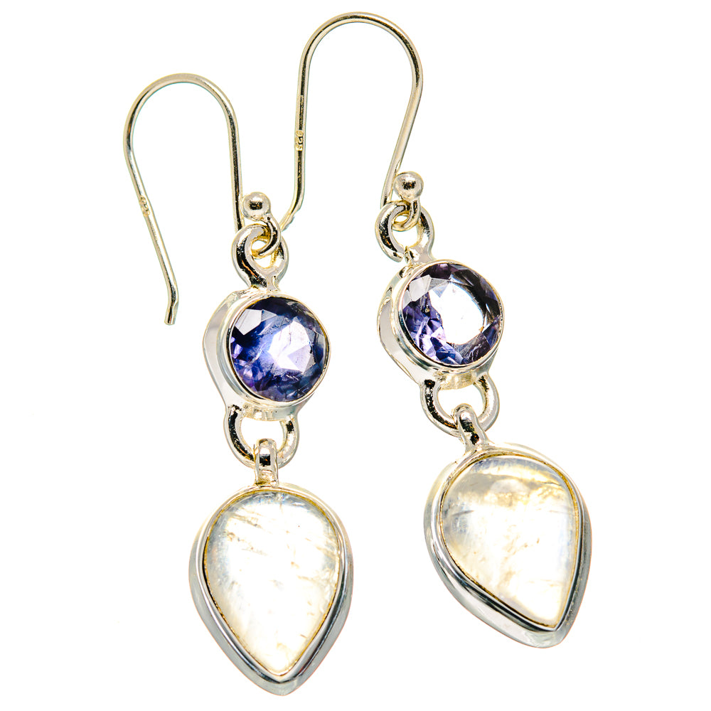 Rainbow Moonstone Earrings handcrafted by Ana Silver Co - EARR423617