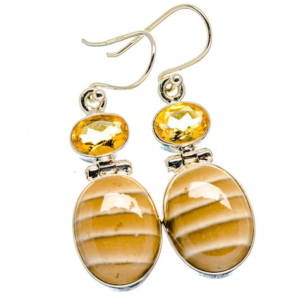 Striped Flint Earrings handcrafted by Ana Silver Co - EARR423621