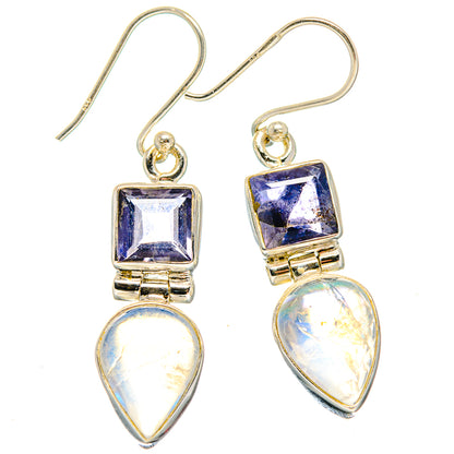 Rainbow Moonstone Earrings handcrafted by Ana Silver Co - EARR423648