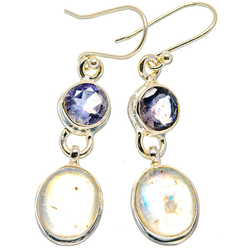 Rainbow Moonstone Earrings handcrafted by Ana Silver Co - EARR423652