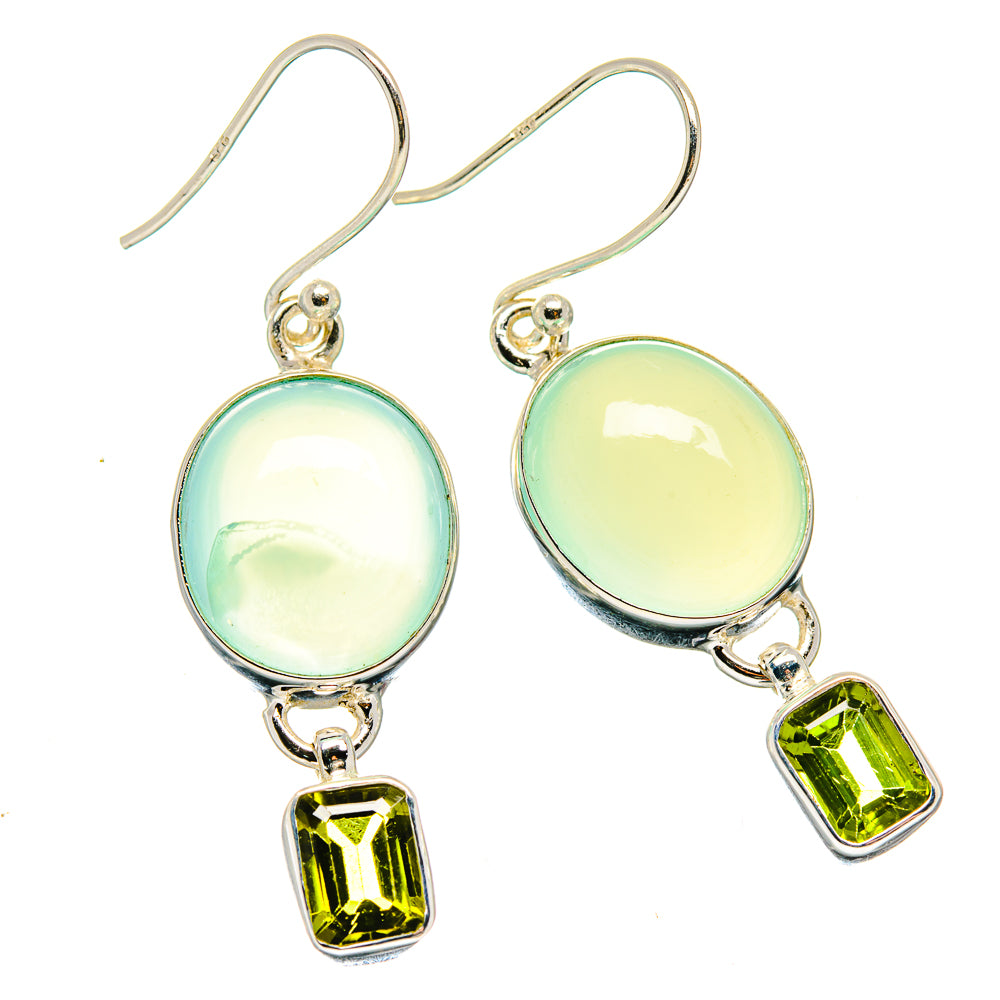 Aqua Chalcedony Earrings handcrafted by Ana Silver Co - EARR423662