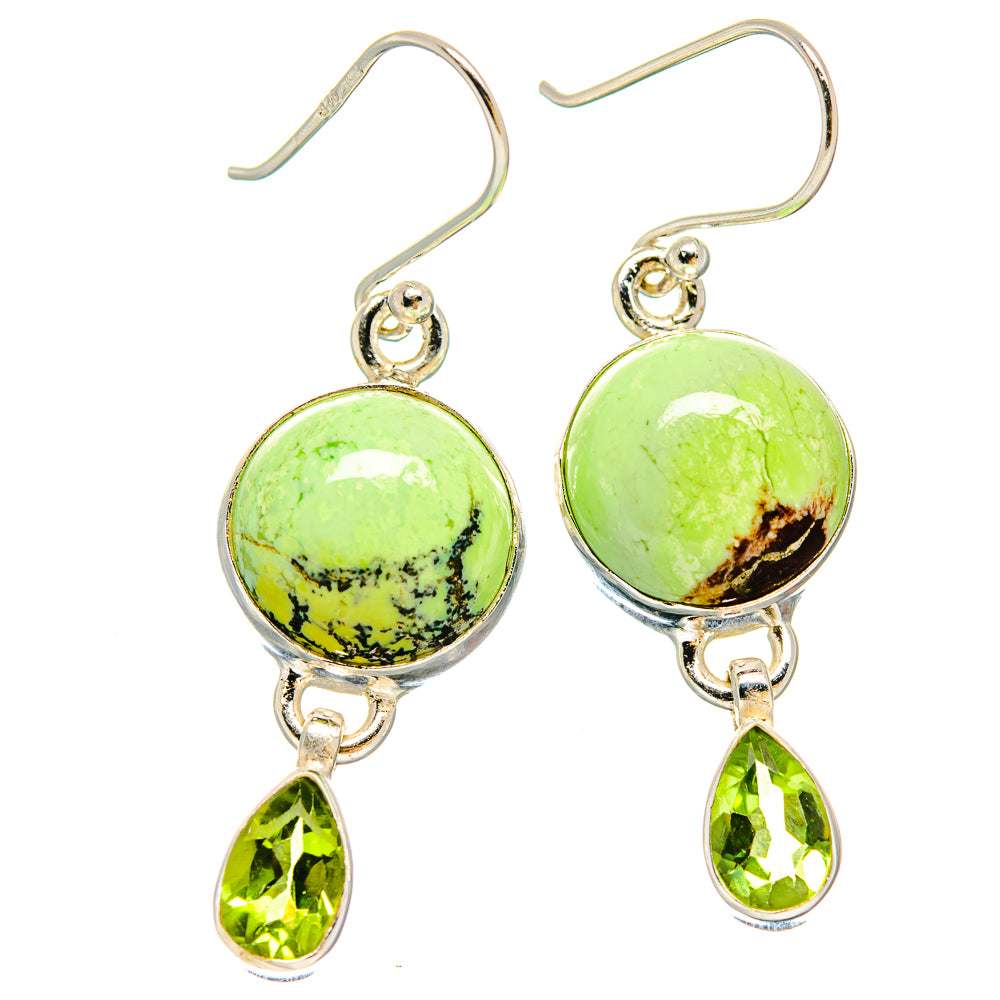 Lemon Chrysoprase Earrings handcrafted by Ana Silver Co - EARR423669
